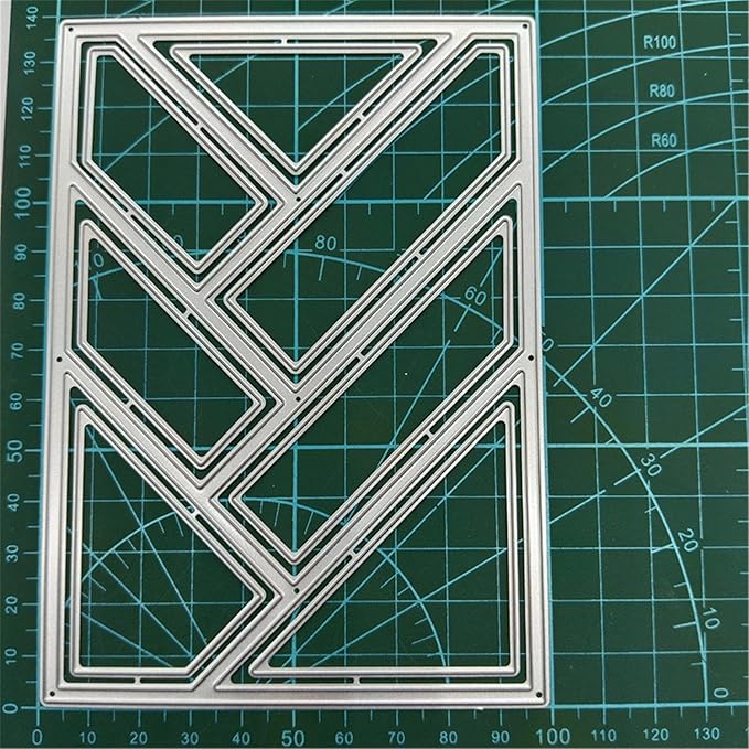 Mvchifay Cutting Dies for Card Making Metal Die-Cuts Scrapbooking Tool Hollow Frame DIY Craft Punch Template Embossing for Paper Album Decor (Rectangle Grid-14x10cm)