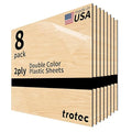 Trotec TroLase | 12"x12"x1/16", 8 Pcs | Maple/Black | 2 Ply | Modified Acrylic | Laser Engraving Double Color Plastic Sheet | Engraving Blanks for Laser, Saw, Guillotine | Made in USA