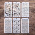 DIY Decorative Stencil Template for Scrapbooking Painting on Wall Furniture Crafts,Set of 6 (Seamless Flower)