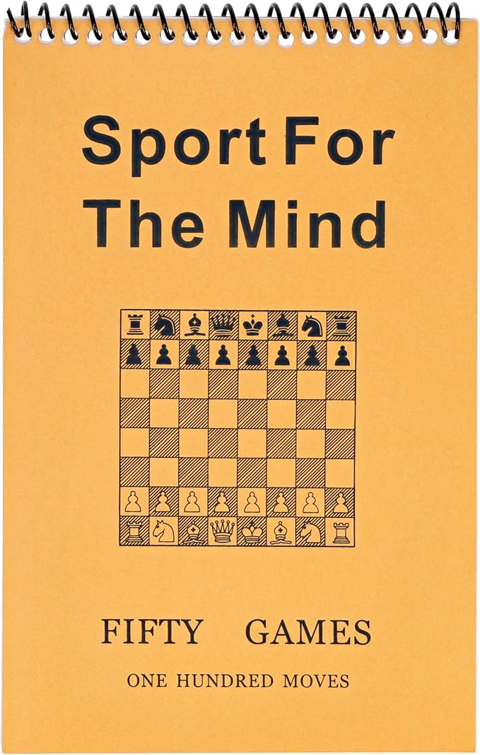 WE Games Ultimate Chessplayer's Scorebook - Spiral Bound & Paperback Chess Notation Book with 50 Games & 100 Moves, Ideal Chess Score Sheets for Clubs & Tournaments