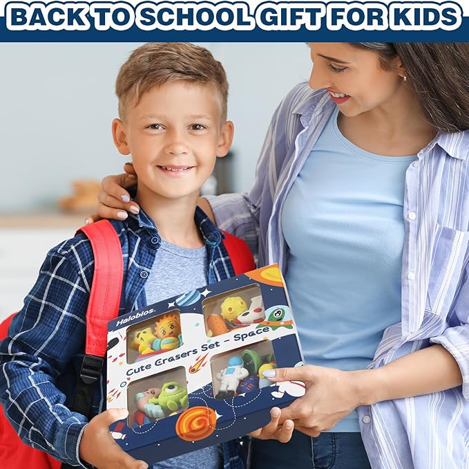 Erasers Set for Kids, Space Astronaut Pencil Eraser Bulk for Kids, Take Apart Puzzle Erasers for Classroom Prizes, Game Reward, Egg Fillers, Back to School Gift for Boys and Girls Desk Pets