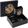 Dice Tray and Dice Tower for DND: All-in-One Tray, Storage & Large Tower for Random Rolls - Stores Your Sets, Mini's etc, Perfect for D&D and RPG Gift Accessories (Gold Dragon)