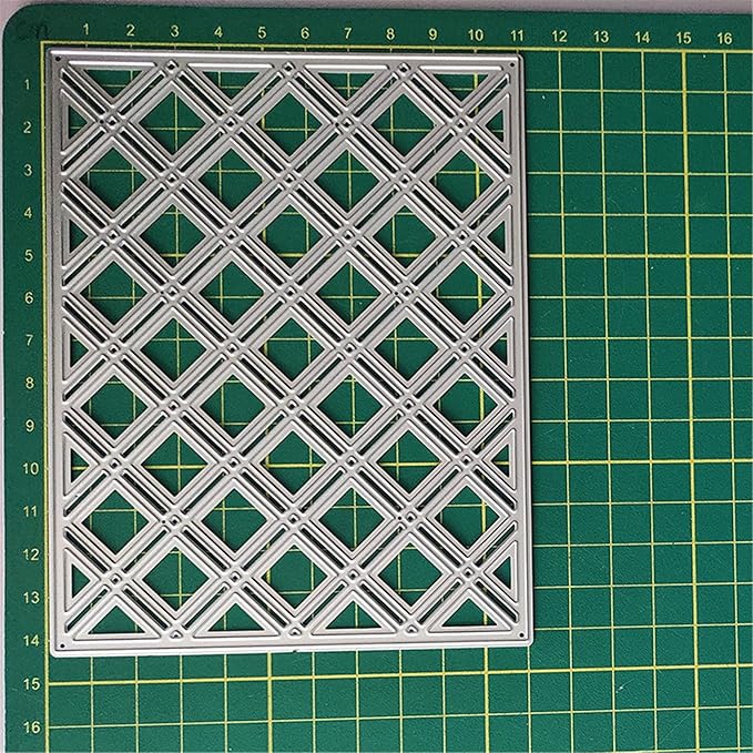 Cutting Dies Metal Stencils Scrapbooking Tools Flowers Lace Frame DIY Embossing Template for Paper Card Making Album Arts Crafts Supplies (Square Hollow background-11.1x14.3cm)