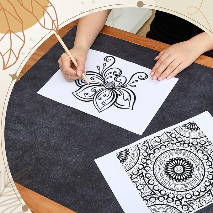 Dinifee 5 Sheets Large Carbon Paper for Tracing 20.3 x 47 Inch Graphite Transfer Paper Waxed Carbon Transfer Sheet for Wood, Canvas, Woodworking Patterns, Fabric, Sketch Drawing, Black