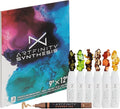 Alcohol Ink - Earth Tones Set, 8 Pieces | 10 Sheets 9x12 Multimedia Paper | Fast-Drying, Permanent, Transparent Alcohol Inks for Gloss Paper, Glass, Metal | 25 ml Bottles | Copper Ink Pen