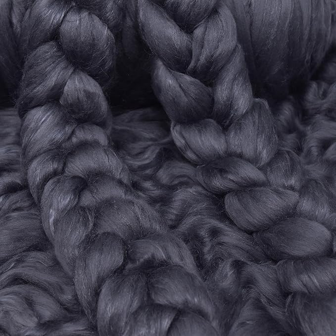 Merino Silk Luxe Tonal Designer Blend. Superfine Merino, Mulberry Silk, Tussah Silk. Top Roving for Spinning or Felting. Moon Shadow 1oz