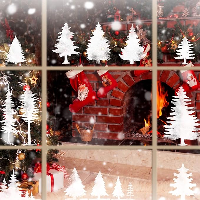 8 Pieces Pine Tree Stencils Art Painting Templates Stencils for Painting on Wood Winter Holiday DIY Wall Floor Decor Supplies (11.4 x 11.4 Inch)