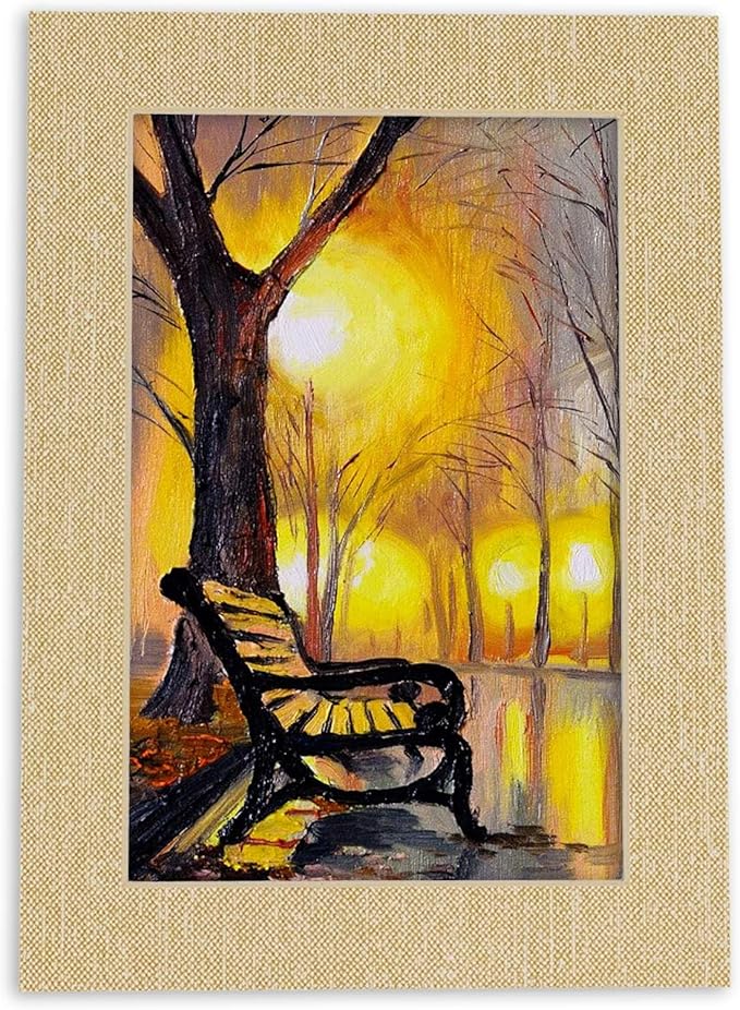 Pack of TEN 8.5x11 Mats Bevel Cut for 7x9 Photos - Acid Free Fresh Linen Canvas Precut Matboards For Pictures, Photos, Framing - 4-ply Thickness