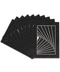 Pack of Ten Acid Free 11x14 Mats Bevel Cut for 8.5x11 Photos - Dark Grey Suede Precut Matboards With Backing Boards and Self Seal Photo Mat Bags For Pictures, Photos, Framing - 4-ply Thickness
