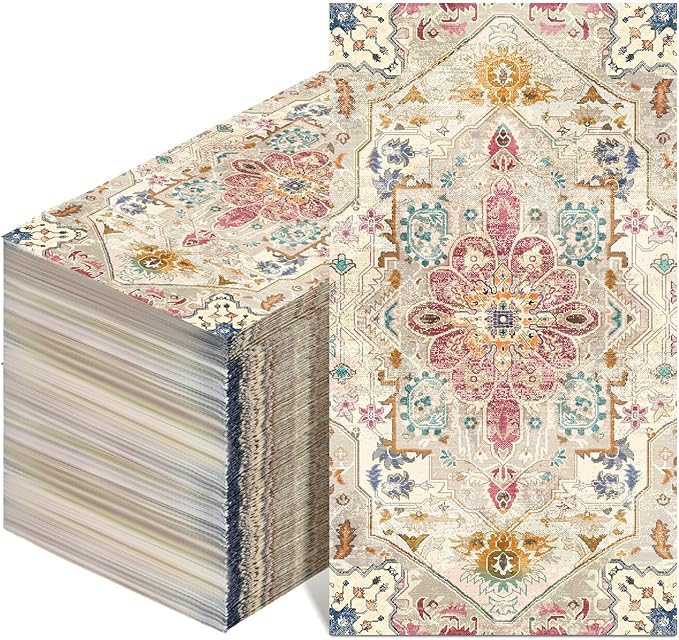 Yeaqee 100 Pcs Vintage Boho Napkins Paper Guest Towels 2 Ply Decoupage Napkins Disposable Decorative Hand Towel for Bathroom Kitchen Fall Wedding Party Dinner(Multicolor)