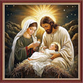 DMCXART Counted Cross Stitch Kits for Adults Needlepoint Kits Unprinted Cross Stitching Embroidery Kit 11CT Cross Stitch Supplies-The Great Jesus was Born 18x18 inch