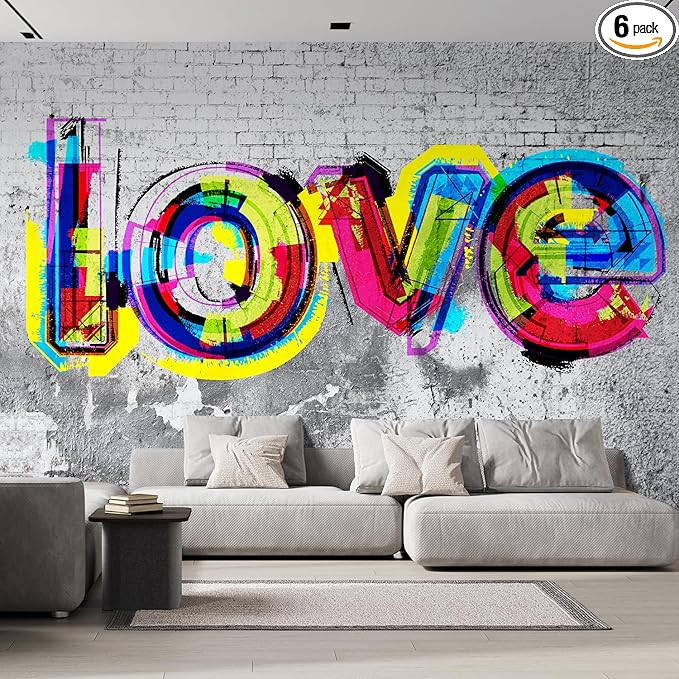 wall26 Colorful Graffiti Large Wall Mural, Removable Peel and Stick Wallpaper, Home Decor - 108x144 inches
