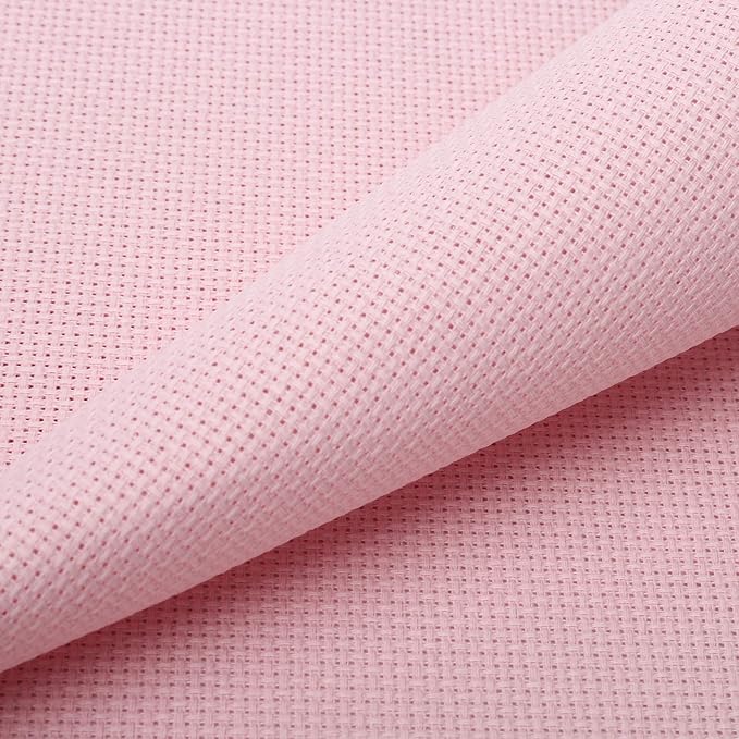 Aida Cloth 14 Count Cross Stitch Fabric,19×28inch (14CT, Pink)