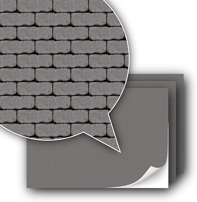 3 Sheets Self-Adhesive Decorative Film Paving Stones and Surfaces for Model Making in Scale 1:87 Scale H0 (UK: 3.5 mm Scale) (Wall Bricks)