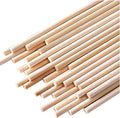 HOPELF 50PCS Dowel Rods Wood Sticks Wooden Dowel Rods - 1/4 x 17.5 Inch Bamboo Sticks - for Crafts，Hardwood Dowel Rod Assortment，Wooden Rod Sticks Doweling Rods， DIYers.