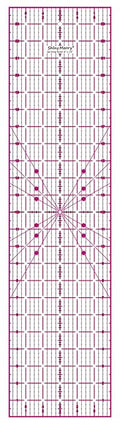 Quilting Ruler 6"x24",Non-Slip Clear Acrylic Sewing Ruler with Easy-to-Read Grid,Pink & Black Grid Design,Perfect for Fabric,Patchwork,Cutting & Sewing Crafts,Durable Tool for Quilting