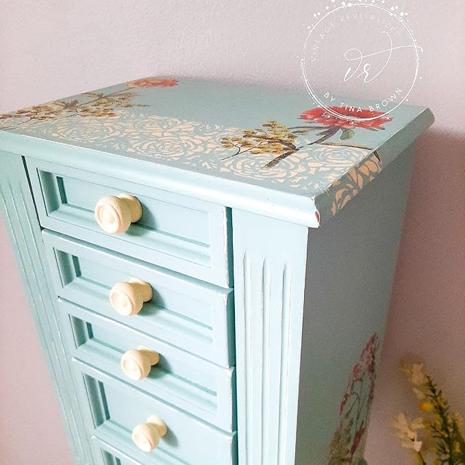 Dixie Belle Paint Company Chalk Finish Furniture Paint - Sea Glass (4oz) - Matte Pastel Blue/Green Chic Chalk Mineral DIY Furniture Paint