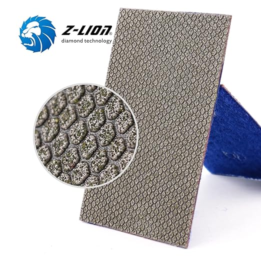 Z-Lion Diamond Abrasive Paper Sheets 60 Grit Diamond Sandpaper Nylon Back for Grinding Stone Glass Ceramic(1 Pcs)