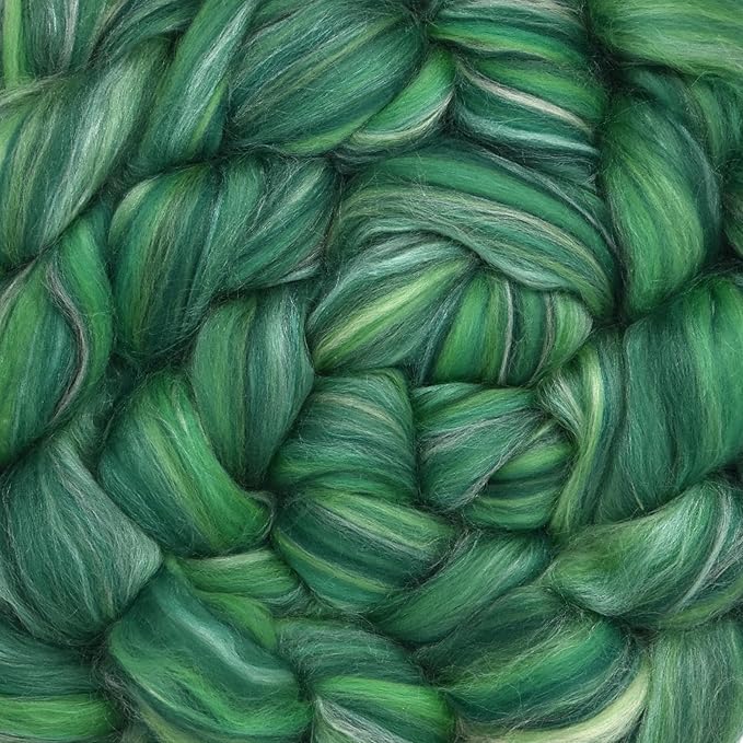 Merino Silk Luxe Tonal Designer Blend. Superfine Merino, Mulberry Silk, Tussah Silk. Top Roving for Spinning or Felting. Eden 1oz