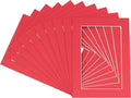 5.5x8.5 Mat for 8.5x11 Frame - Precut Mat Board Acid-Free Deep Red 5.5x8.5 Photo Matte For a 8.5x11 Picture Frame, Premium Matboard for Family Photos, Show Kits, Art, Picture Framing, Pack of 10 Mats