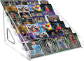 Trading Card Display Stand, 7-Tier Greeting Card Display Stand, 12 in Acrylic Portable Versatile Display Rack Holder for Graded Cards, PSA Cards,Sports Cards, Business Cards (1 Pack)