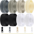 Zippers by The Yard for Sewing, DOITEM 2.8 mm Zippers 22.4 m Nylon Endless Zip Set with Slider and Zip for Sewing and Crafts – 6 Colors
