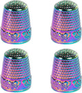 J.CARP 4Pcs Sewing Thimble, Dazzle Color Sewing Thimble Finger Protector, Finger Shield Fingertip Thimble Sewing Quilting Craft, Accessories DIY Sewing Tools