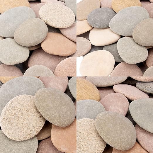 [About 30 PCS - 35 PCS](18 Pounds) Painting Rocks,3"-4.8" River Rocks,Flat Rocks,Painting Stones,Naturally Stones,Arts Rocks,Craft Rocks,DIY Rocks