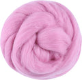 3.53oz Wool Roving Yarn, Wool Felting Supplies, Pure Wools, Chunky Yarn, Spinning Wool Roving for Needle Felting Wet Felting DIY Hand Spinning (Dark Pink)