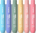 Nicpro 6 Pack Rotary Retractable Erasers Pen Style, Aesthetic Pastel Twist Erasers in Rainbow Colors, Clean Erasing TPE Eraser for School Supplies, Office, Drawing & Journaling