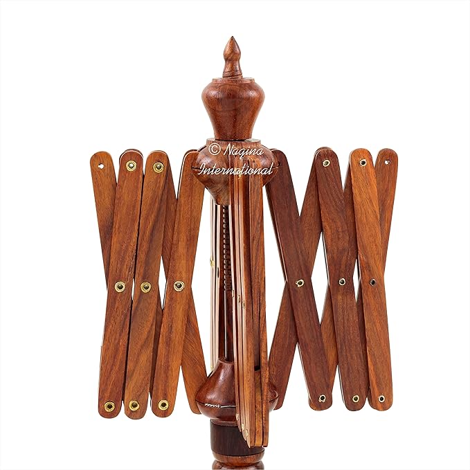 Nagina International's Yarn Swift Umbrella Table Top Yarn Winder | Hand Operated Ball Winder Holder | Knitting Tool for Swift Winding Lines, Laces Yarns & Fiber (Rosewood)