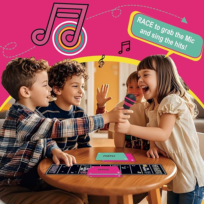 Grab The Mic Game,Hilarious Karaoke Party Card Game for 2-10 Players, Perfect for Game Night & Gatherings