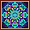 DMCVIVR Stamped Cross Stitch Kits for Adults Beginners Embroidery Kits 11CT Needlepoint Kits Cross Stitch Patterns Embroidery Patterns-Magic Mandala 18x18 inch
