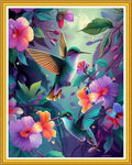 Magxvouy Cross Stitch Kits Stamped Full Range of Embroidery Kits,Cross Stitch Patterns Needlework Kits for Beginners 11CT Printed Kits&Hummingbird Flowers 16x20 inch