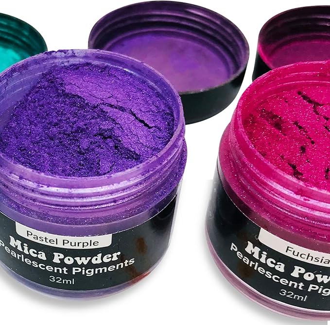 Pigment Powder for Epoxy Resin, 24 Colors, Mica Powder for Candle Dye, Bath Bomb Coloring, Soap Making, Resin Pigment, Metallic Pearl Soap Dye for Candle Making