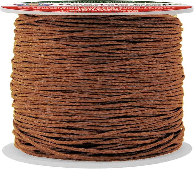 Mandala Crafts 1mm 109 Yards Russet Brown Cotton Waxed Cord for Jewelry Making Bracelet Cord Waxed String - Beading String Thread Jewelry Cords for Necklaces String