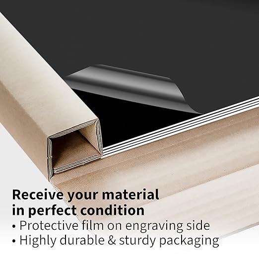 Trotec TroLase | 12"x24"x1/32", 4 Pcs | Black/White | 2 Ply | Modified Acrylic | Laser Engraving Double Color Plastic Sheet | Engraving Blanks for Laser, Saw, Guillotine | Made in USA