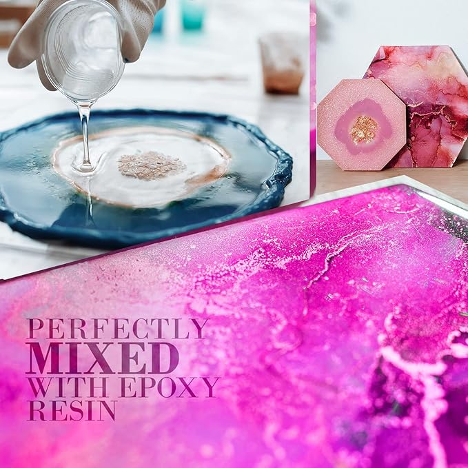 Mauve Mica Powder for Epoxy Resin 56g / 2oz. Jar - Techarooz 2 Tone Resin Dye Color Pigment Powder for Lip Gloss, Nails, Colorant for Slime Bath Bombs Soap Making & Polymer Clay