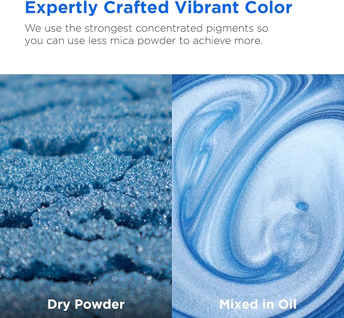 Rolio Premium Mica Powder - Blue Dragonfly (50G / 1.76oz) - 1 Jar of Blue Pigment Powder for Epoxy Resin, Dye, Soap Making, Nail Polish, Paint, Candle Making, Bath Bombs, Slime