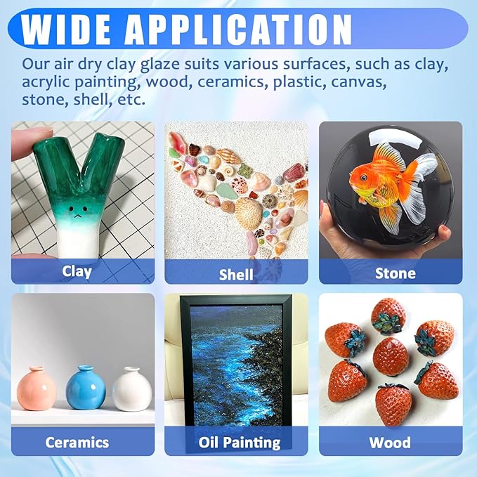 3 Packs Air Dry Clay Varnish, 180ml Air Dry Clay Glaze, Polymer Clay Glaze, High Gloss Clay Sculpture Sealant for Air Dry Clay Pottery Waterproof Scratch Resistant Varnish for Clay (60ML X 3Pack)