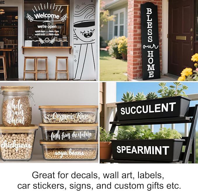 TECKWRAP Smart Permanent Vinyl, (13in x 14ft) - Adhesive Craft Vinyl - Matless Cutting & Easy to Apply for DIY Decal Projects with Maker 3 / Explore 3 Machines, Matte White