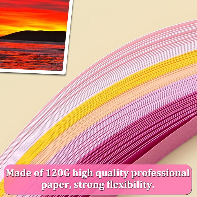 Zorfeter 9 Sets Multi-Color Quilling Paper Strips Kits 900 Strips 42 Colors, 10mm Width, 15" Length