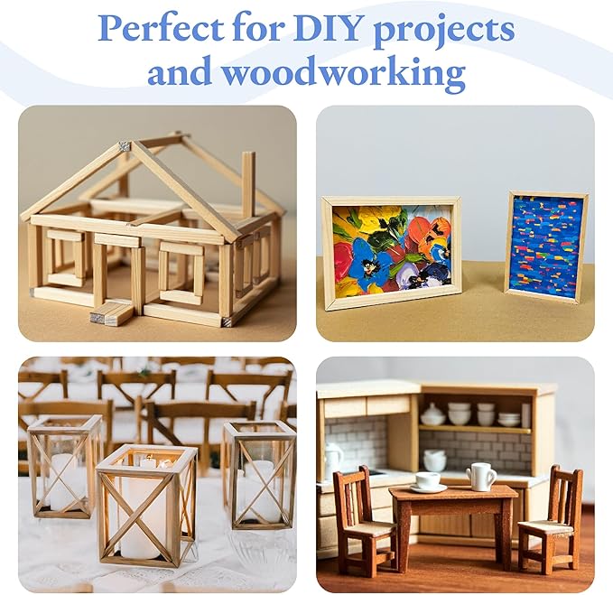 DIY Wooden Square Dowel Rod 3/16-inch x 12 Pack of 25 Hobby Wood Sticks for Crafts, Wood Trim & Architecture Model Making, by Woodpeckers