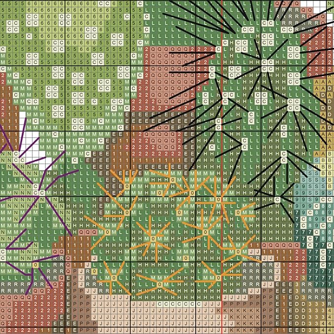 Maydiyer 11CT Stamped Cross Stitch Kits Pre-Printed Embroidery Kit, DMC Threads Needlework Sets-Cactuses 16.9×17.7 inch