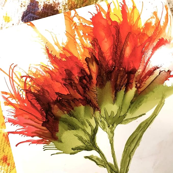Pixiss Red Alcohol Ink Set - 5 Shades of Highly Saturated Alcohol Ink for Epoxy Resin Supplies, Yupo Paper, Tumblers, Coasters - Resin Colorant for Epoxy Resin and Resin Art Supplies