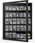 Mlikero Baseball Card Display Case, 35 Graded Card Display Frame Lockable, Trading Card Display with UV Protection Sports Card Display Case for Baseball Cards, Football Cards, Sports Cards