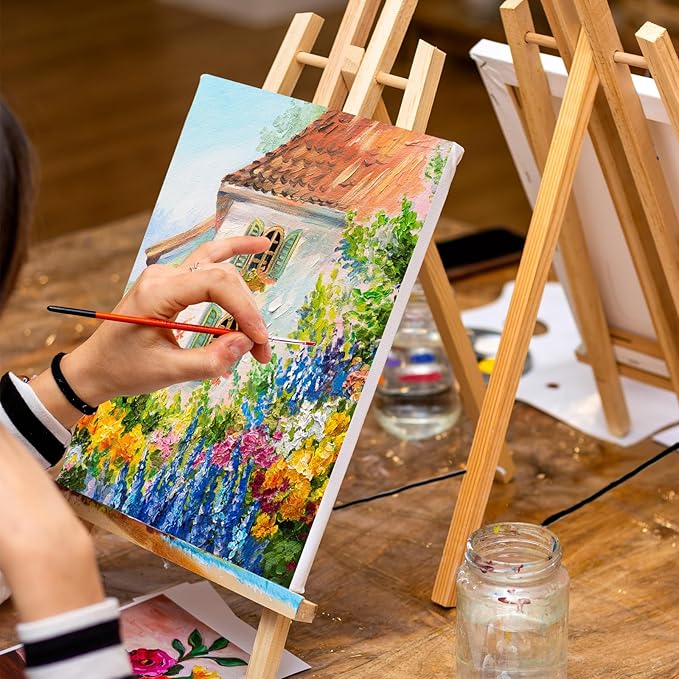 Conda 2 Pack 17 Inch Wooden Tabletop Easel Stand, A-Frame Art Painting Easel for Painting, Display & Art Creation, Canvas Holder for Artists, Students & Hobbyists