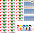 30 Pack Mini Acrylic Paint Set, 12 Colors Washable Paint Strips for Kids & Adults - Includes 60 Brushes, 360 PCS kids Paint Kits for Easter Eggs, Birthday, Classroom Party，school supplies