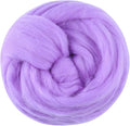 3.53oz Wool Roving Yarn, Wool Felting Supplies, Pure Wools, Chunky Yarn, Spinning Wool Roving for Needle Felting Wet Felting DIY Hand Spinning (Lavender)