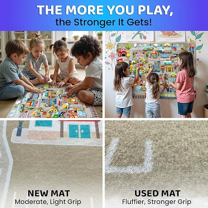 QUOKKA City Felt Board for Kids 3-5 Years Old - Social Emotional Preschool Learning Activities for Ages 3-5 - Educational Flannel Toy Speech Therapy Gift